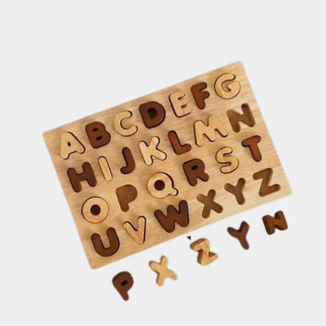 Natural Wood Alphabet Puzzle | Montessori Toy | GenTree Home