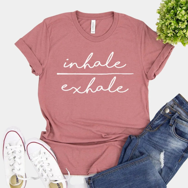 Inhale Exhale T-shirt | Mindful Yoga & Meditation Tee | GenTree Home **