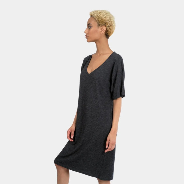Organic T-Shirt Dress | Bamboo & Cotton V-Neck | GenTree Home
