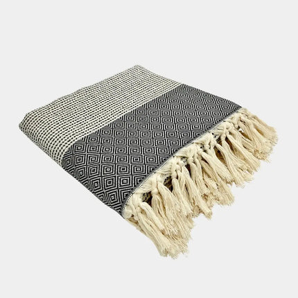 Diamond Stripe Turkish Throw | Handwoven Artisan Cotton | GenTree Home