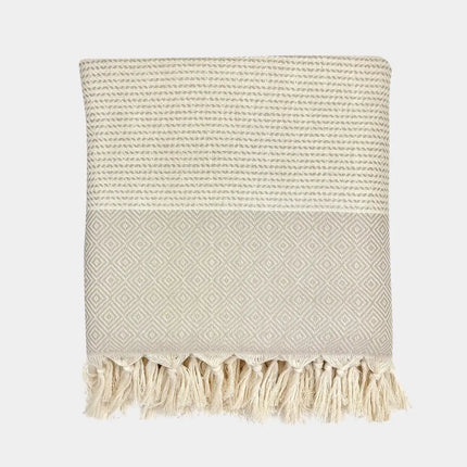 Diamond Stripe Turkish Throw | Handwoven Artisan Cotton | GenTree Home