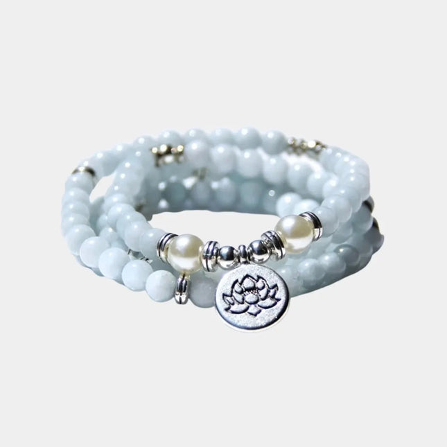 Tiger Eye & Amazon Stone 108-Bead Mala | GenTree Home Decor