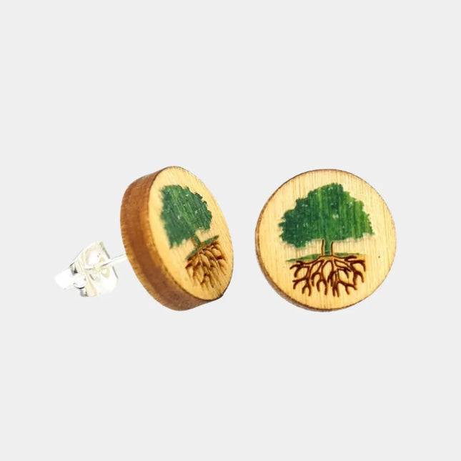 Green Tree Stud Earrings | USA Handcrafted | GenTree Home