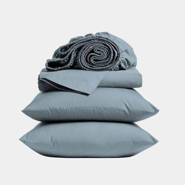 Aqua Blue Organic Cotton Sheet Set | GOTS | GenTree Home