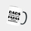 Funny Papa coffee mug with "Dads Know A Lot, Papas Know Everything" quote, premium ceramic gift for grandpa