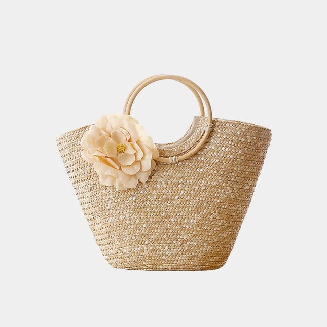 Woven Straw Totebag | Natural Boho Beach Bag | GenTree Home