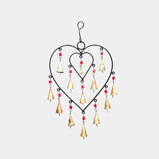 Heart Chime Sacred Space Hanging Bells | Handcrafted Decor | GenTree Home