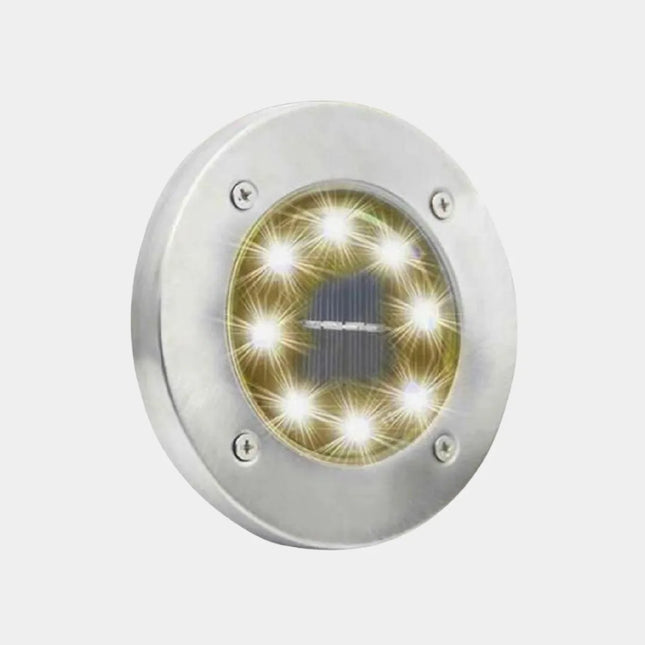 Solar Powered Buried Lights | 8 LED Disk | GenTree Home Shop