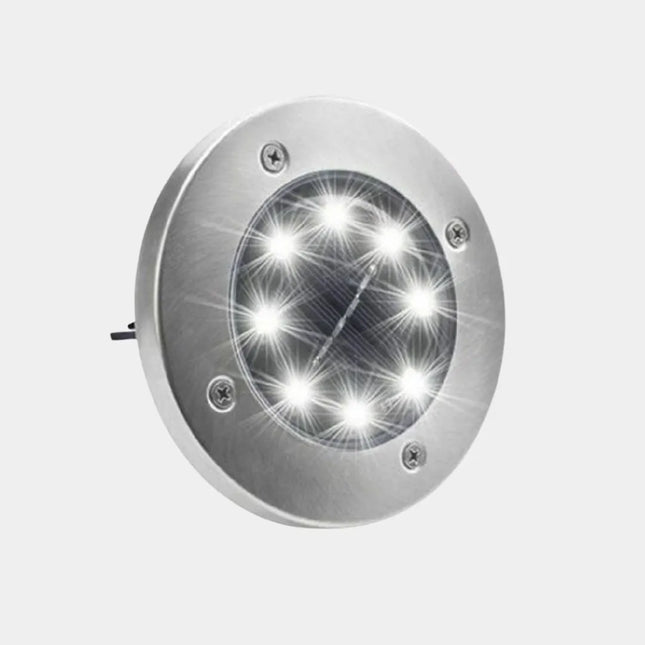 Solar Powered Buried Lights | 8 LED Disk | GenTree Home Shop