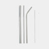 Premium bent stainless steel drinking straws, mirror-polished eco-friendly reusable straw set