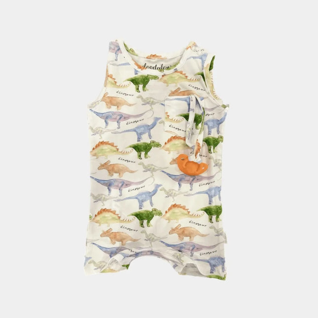 Doodalou Bamboo Baby Romper Tank with Shorts | Dinomite | GenTree Home