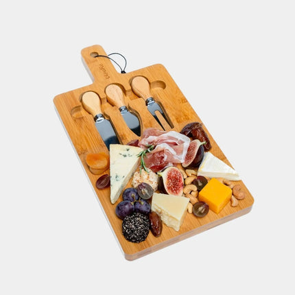 Bamboo Cheese Board and Knife Set | Artisan Host Gift | GenTree Home