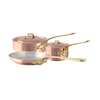 Mauviel 1830 M'Heritage M'150 B 5-Piece Copper Cookware Set With Brass Handles