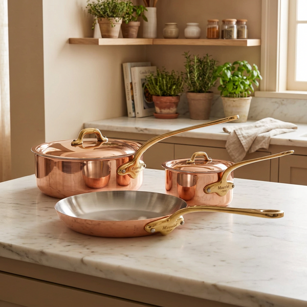 Mauviel 1830 M'Heritage M'150 B 5-Piece Copper Cookware Set With Brass Handles