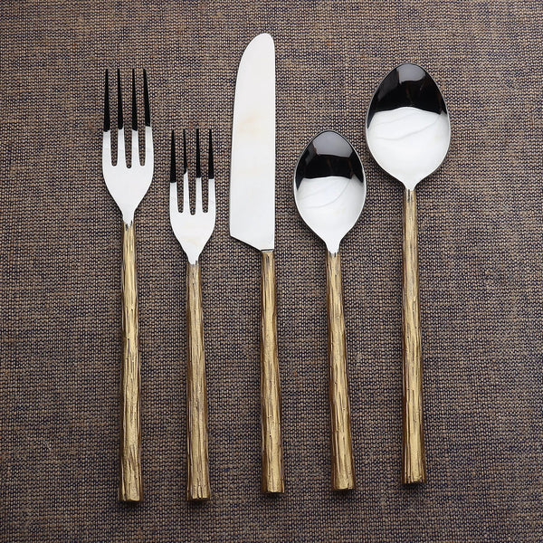 INOX Artisans Vinear grooved flatware place setting, view 8