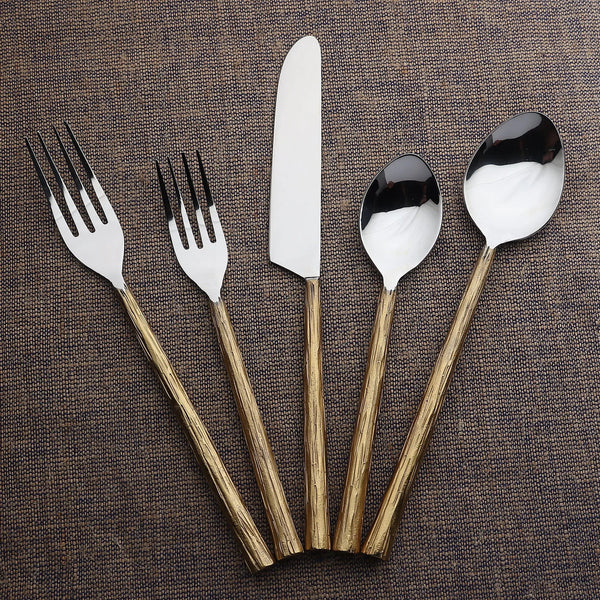INOX Artisans Vinear grooved flatware place setting, view 6
