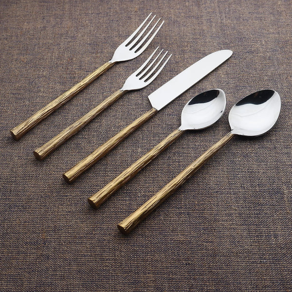 INOX Artisans Vinear grooved flatware place setting, view 5