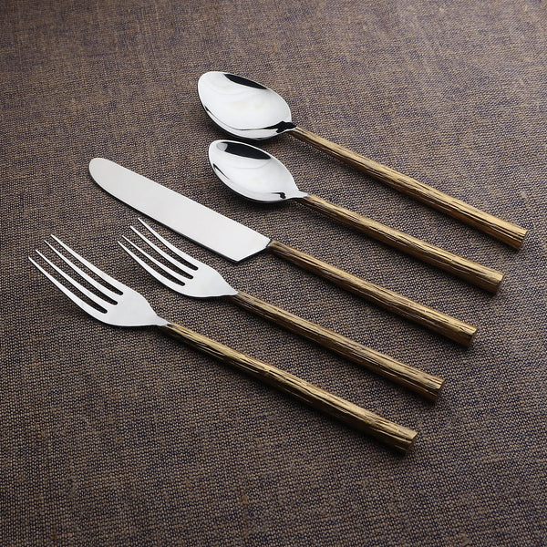 INOX Artisans Vinear grooved flatware place setting, view 7