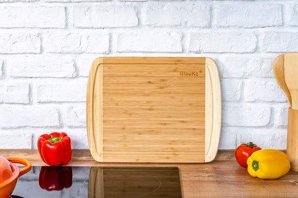 Large Wood Cutting Board for Kitchen 14x11" - Bamboo Chopping Board