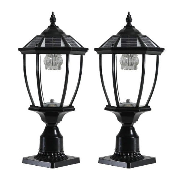 Ironsmith Lighting black aluminum solar LED lantern