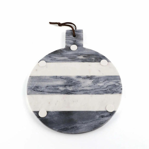 INOX Artisans Barolo striped gray and white marble cheese board, view 3