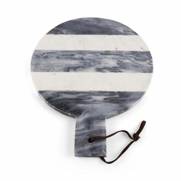INOX Artisans Barolo striped gray and white marble cheese board, view 4