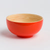 "Close-up view of unique bamboo grain and smooth artisanal finish on TIEL bamboo dining bowl."