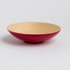 Cerise red DIA hand-crafted bamboo small plate, artisan fair trade kitchen decor