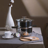 CRISTEL BIOME steam and low-temperature cooking system, 6 Qt stainless steel saucepan with steamer and glass lid