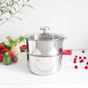 CRISTEL BIOME steam and low-temperature cooking system, 3.5 Qt stainless steel saucepan with steamer and glass lid
