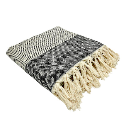 Diamond Stripe Turkish Throw | Handwoven Artisan Cotton | GenTree Home