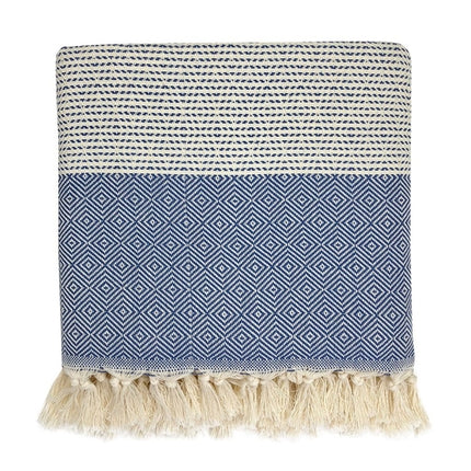 Diamond Stripe Turkish Throw | Handwoven Artisan Cotton | GenTree Home