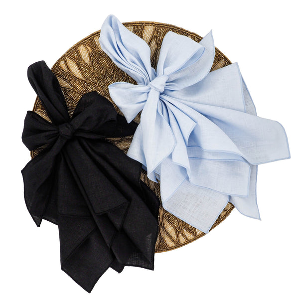 Chouchou Touch navy blue linen dinner napkins, set of 4, view 6