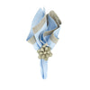 Chouchou Touch blue linen napkins with sparkle borders, set of 4, view 7