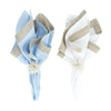 Chouchou Touch blue linen napkins with sparkle borders, set of 4, view 9