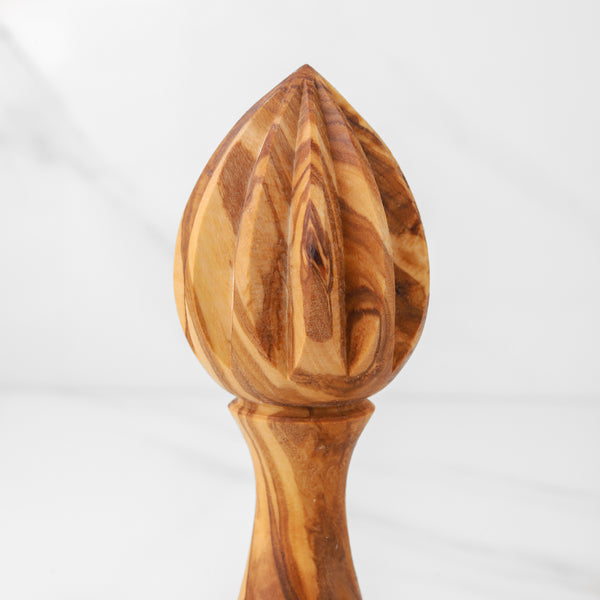 Artisan-made olive wood lemon squeezer, plastic-free eco-friendly kitchen gift for home chefs