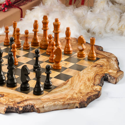 Artisan Olive Wood Chess Set | Handcrafted Gift | GenTree Home