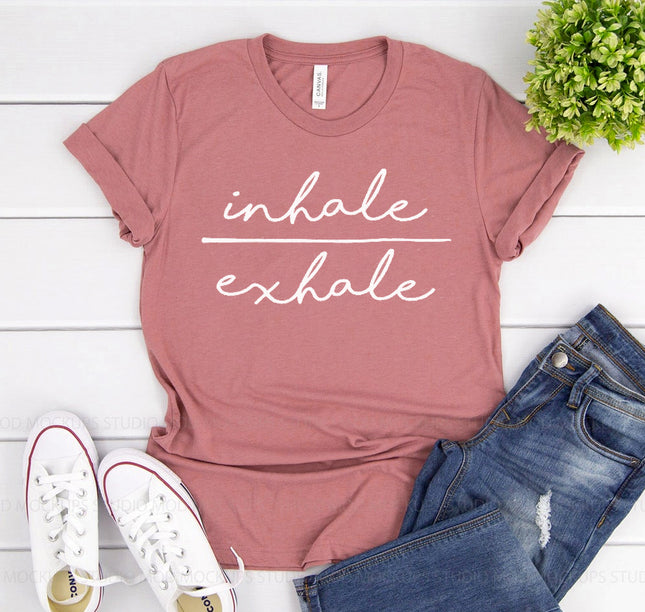 Inhale Exhale T-shirt | Mindful Yoga & Meditation Tee | GenTree Home **