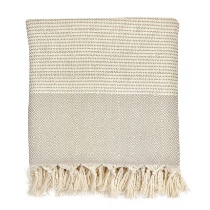 Diamond Stripe Turkish Throw | Handwoven Artisan Cotton | GenTree Home