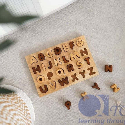 Natural Wood Alphabet Puzzle | Montessori Toy | GenTree Home