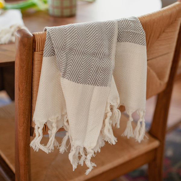 Herringbone Turkish Hand Towel | 100% Organic Cotton | GenTree Home