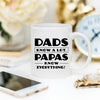 Papa quote coffee mug styled on an office desk, funny Father’s Day or birthday gift idea for dad