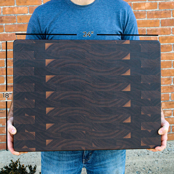 Refine Kitchenware end grain walnut butcher block cutting board, view 6