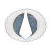 Chouchou Touch white linen napkins with blue satin-stitch edges, set of 4, view 6
