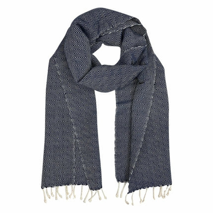 Organic Cotton Diamond Scarf | Handwoven Artisan Luxury | GenTree Home