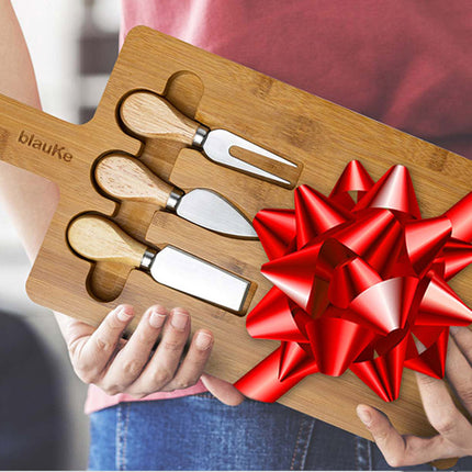 Bamboo Cheese Board and Knife Set | Artisan Host Gift | GenTree Home