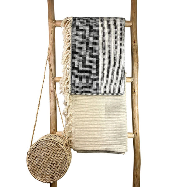 Diamond Stripe Turkish Throw | Handwoven Artisan Cotton | GenTree Home