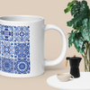 Inspirational interactive mug with scannable QR code for daily mindfulness affirmations