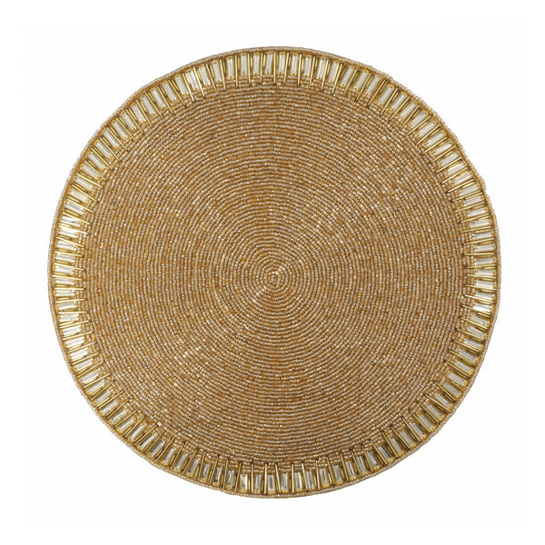 Chouchou Touch Yellow Diamonds round glass-beaded placemat
